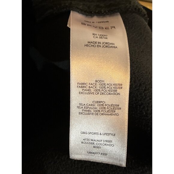 Spyder Men’s XXL 1/4 Zip Waffle-Knit Fleece Pullover Black Grey Shirt 2XL - Picture 9 of 9